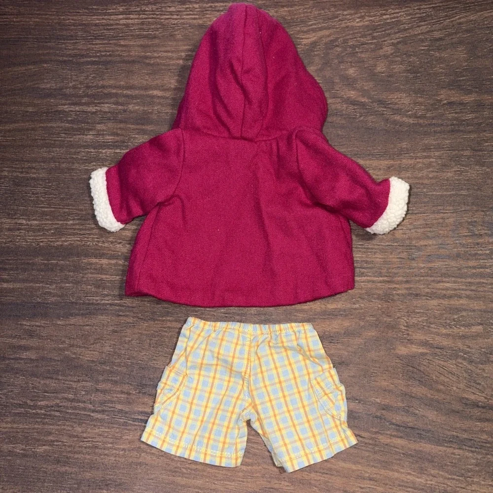 American Girl Bitty Baby 8 Piece Clothing Bundle Gingham Dress Toggle Coat
